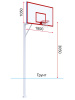 Баскетбольная стационарная стойка с щитом 1800х1050 мм из металлического листа 1,5 мм