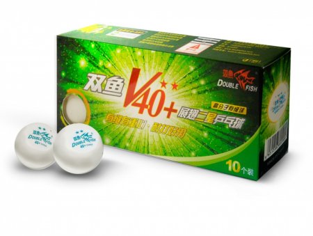 Мячи для н/тенниса Double Fish 2* Volant (10 шт/упак.) р-р.40+, белые
