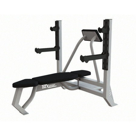 Скамья для жима лежа со страховочными упорами и упором для партнера