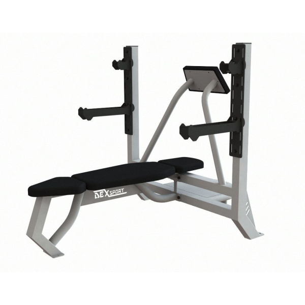 Скамья для жима лежа со страховочными упорами и упором для партнера