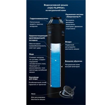 Водоналивной боксерский мешок H2O FILIPPOV кожа