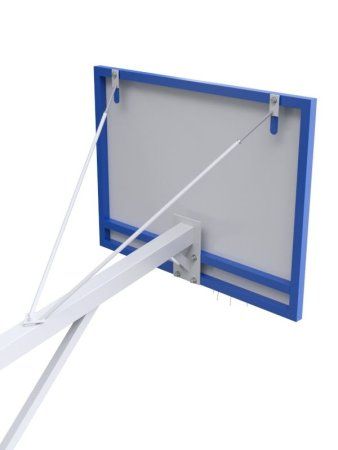 Баскетбольная стойка двухопорная с трен.щитом из метал. листа и усиленным кольцом