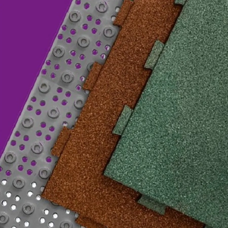 Травмобезопасная резиновая плитка "ласточкин хвост" 1000х1000х40мм