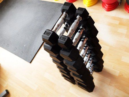 Набор гексагональных гантелей Original FitTools 10 пар от 1 до 10 кг