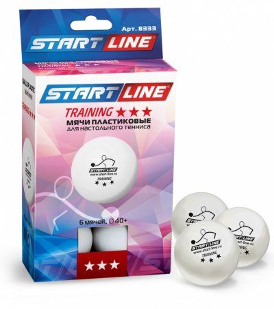 Мячи StartLine Training 3* New (6 шт, бел.)
