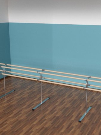 Двухрядный мобильный двухсторонний балетный станок из нержавеющей стали