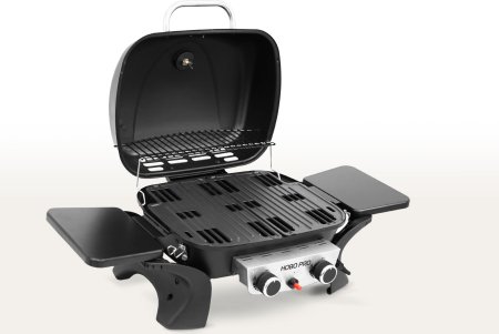 Комплект: Портативный газовый гриль 2 горелки и Подставка складная для газового гриля HOBO PRO
