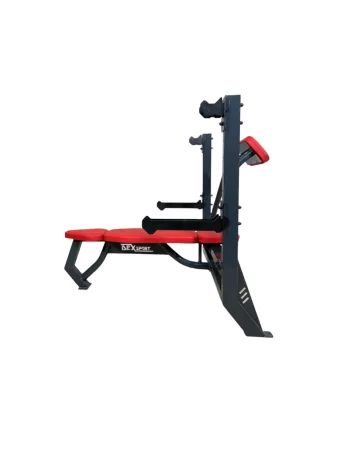 Скамья для жима лежа со страховочными упорами и упором для партнера