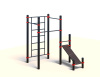 Спортивный комплекс «Шведская стенка, лавочка для пресса и 2 разновысотных турника» (PAW-48)