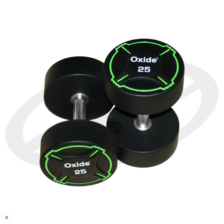 Круглые полиуретановые гантели Oxide Fitness ODB01 - (от 2,5 до 50кг.)