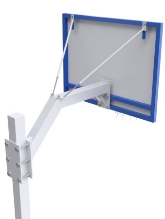 Баскетбольная стойка разборная с трен. щитом 1200х900 мм из метал. листа с усиленным кольцом