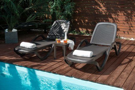 Шезлонг Ellastik Plast Capri Плетеный 195x73x41 (шоколадный)