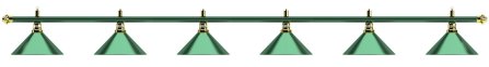 Лампа на шесть плафонов «Allgreen» (зелёная штанга, зелёный плафон D35см)