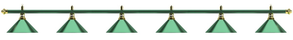 Лампа на шесть плафонов «Allgreen» (зелёная штанга, зелёный плафон D35см)