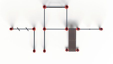 Гимнастический комплекс для воркаута  с уличными брусьями «Мастер» (PAW-47) - 108 мм (алюминий)