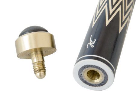 Кий для русского бильярда 2-pc «Мастер» (чёрный граб, граб), гравировка «Чешуя с коронками»