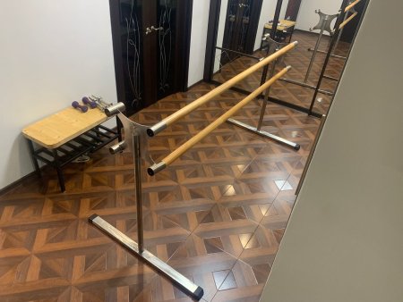 Двухрядный мобильный двухсторонний балетный станок из нержавеющей стали