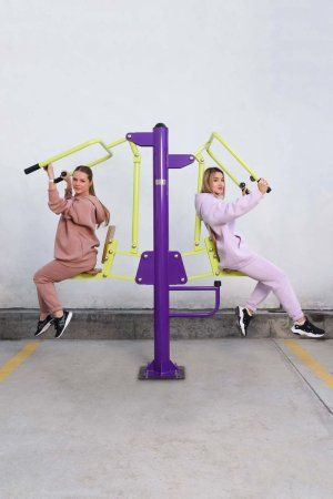 S-1056 Уличный тренажер Тяга Сверху - Жим от груди ZAVODSPORTA