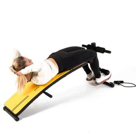 Скамья для пресса DFC с гантелями и эспандерами  D102RY