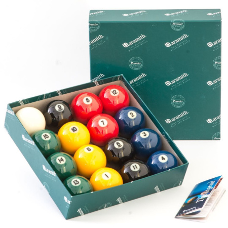 Комплект бильярдных шаров 68 мм "Aramith Premier", цветные с номерами
