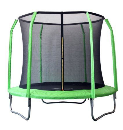 Батут SportElite фиберглас с защитной сеткой внутрь салатовый 8FT