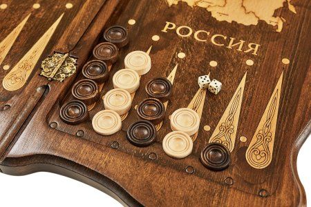 Нарды резные "Россия" с бронзой, Mirzoyan