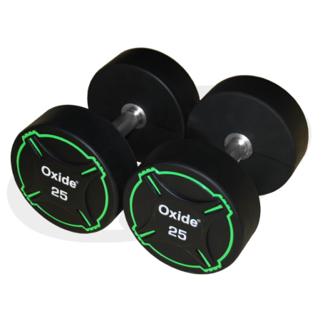 Круглые полиуретановые гантели Oxide Fitness ODB01 - (от 2,5 до 50кг.)