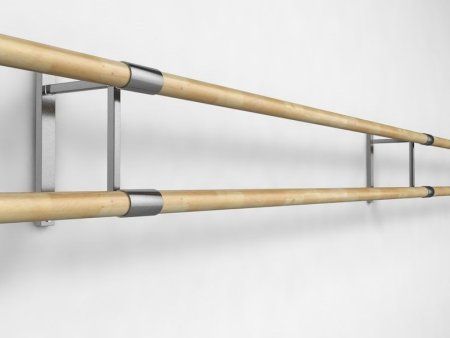 Станок балетный настенный двухрядный из нержавеющей стали