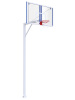 Баскетбольная стационарная стойка с профессиональным щитом 1800х1050 мм из оргстекла 1,5 мм с усиленным кольцом