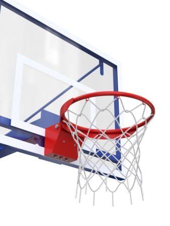 Баскетбольная стойка разборная одноопорная (со съёмной закладной) с трен. щитом 1200х900 мм из оргстекла 10 мм и масс. кольцом