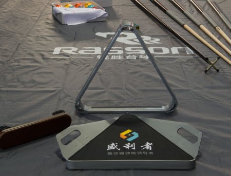 Бильярдный стол для пула "Rasson Acurra" 9 футов (коричневый, сланец 25 мм) в комплекте с плитой, аксессуары и сукно