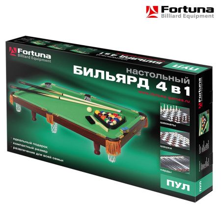 Бильярдный стол Fortuna Пул 3фт 4 в 1 с комплектом аксессуаров