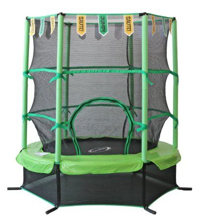 Батут SportElite с защитной сеткой внутрь салатовый 4,5FT