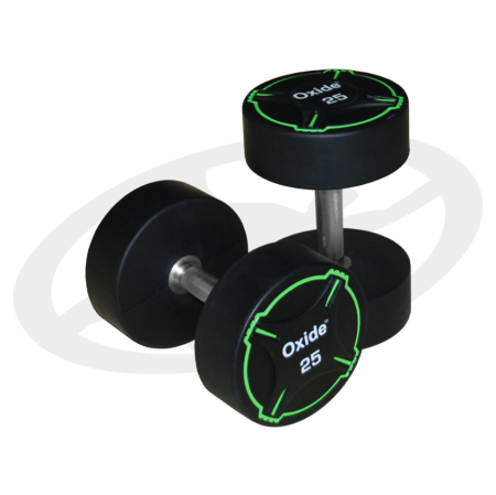 Круглые полиуретановые гантели Oxide Fitness ODB01 - (от 2,5 до 50кг.)
