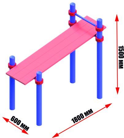 Скамья гимнастическая уличная с фиксацией ступней