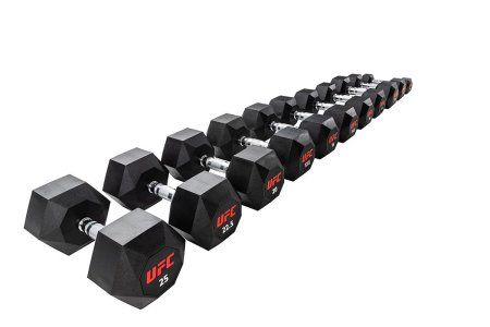 Комплект обрезиненных октагональных гантелей 5 пар от 10 до 20кг UFC Octagon Dumbbell