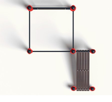 Спортивный комплекс «Шведская стенка, лавочка для пресса и 2 разновысотных турника» (PAW-48)