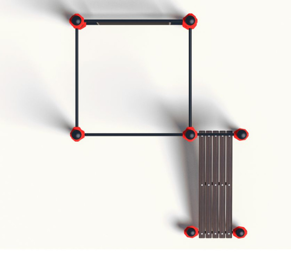 Спортивный комплекс «Шведская стенка, лавочка для пресса и 2 разновысотных турника» (PAW-48)