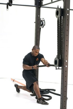 Канатный тренажер "Двойная бочка" с канатом (20м)