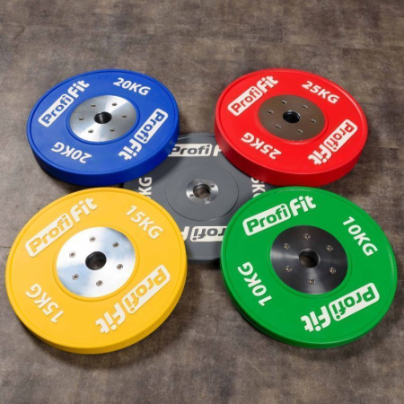 Диск профессиональный обрезиненный (цветной) D51 мм PROFI-FIT 5 кг