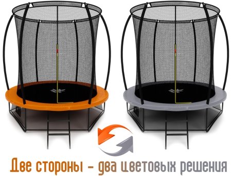 Батут Триумф Норд Премиальный 244 см серый/оранжевый