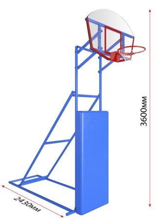 Мобильная стритбольная стойка с щитом из оргстекла