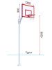 Баскетбольная стойка разборная с трен. щитом 1200х900 мм из метал. листа с массовым кольцом