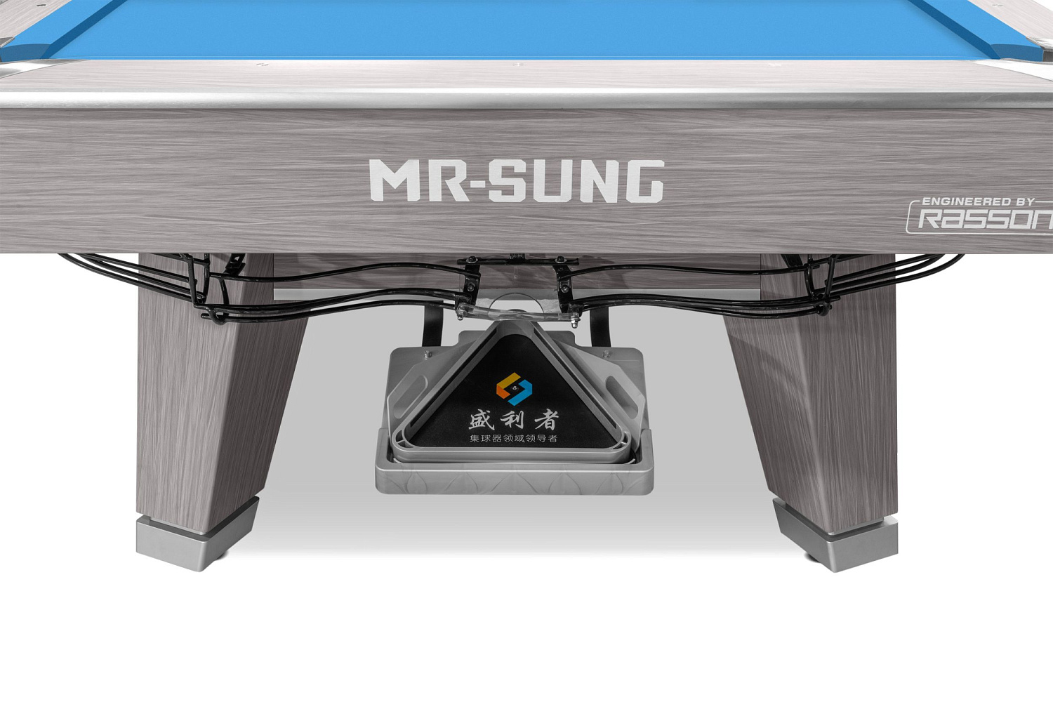 Бильярдный стол для пула "Rasson Acurra" 9 футов (серый, сланец 25 мм) в комплекте с плитой, аксессуары и сукно