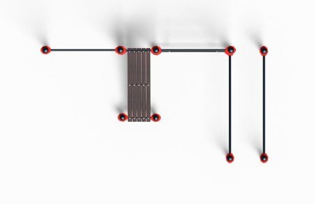 Комплекс из брусьев, турника, шведской стенки и наклонной лавки для пресса (PAW-60) - 108 мм (алюминий)