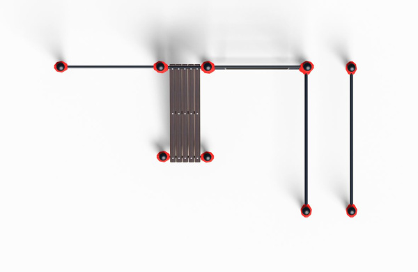 Комплекс из брусьев, турника, шведской стенки и наклонной лавки для пресса (PAW-60) - 108 мм (алюминий)