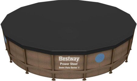 Каркасный бассейн Bestway Power Steel Swim Vista 56725 (488x122, с фильтр-насосом и лестницей)