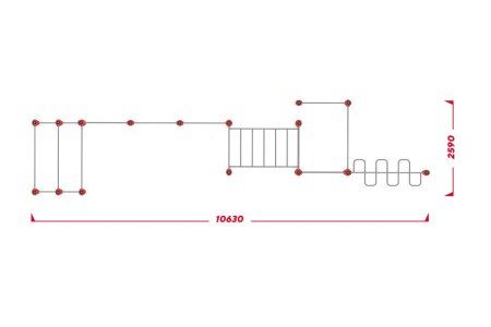 Нержавеющий воркаут комплекс с брусьями, турниками, шведской стенкой, рукоходами "Змейка" и "Классич