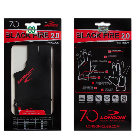Перчатка Longoni Black Fire 2.0 левая M