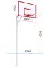 Баскетбольная стационарная стойка с щитом 1800х1050 мм из металлического листа 1,5 мм (вынос 1,2 м)